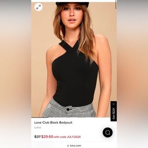 Lulu’s Love Club Black Bodysuit- Medium